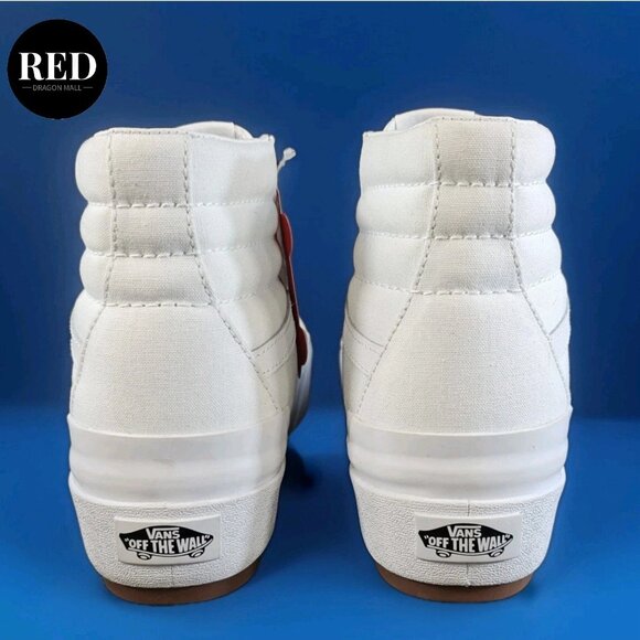 Vans Sk8-Hi Stacked White Canvas Platform Casual Sneakers - Women's 9  Men's 7.5 - Picture 5 of 14